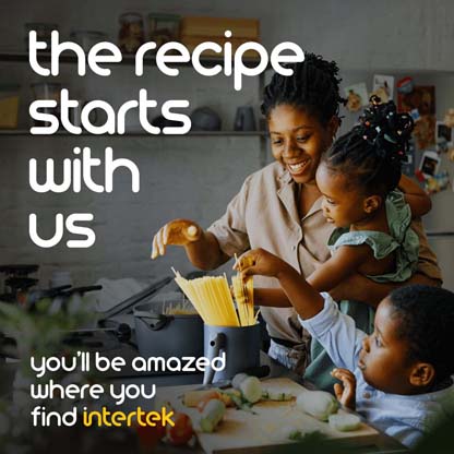 Mother and two children preparing food together