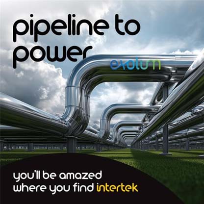 Above ground pipelines with the Exolum logo