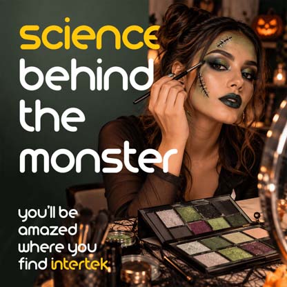 A woman applying monster makeup